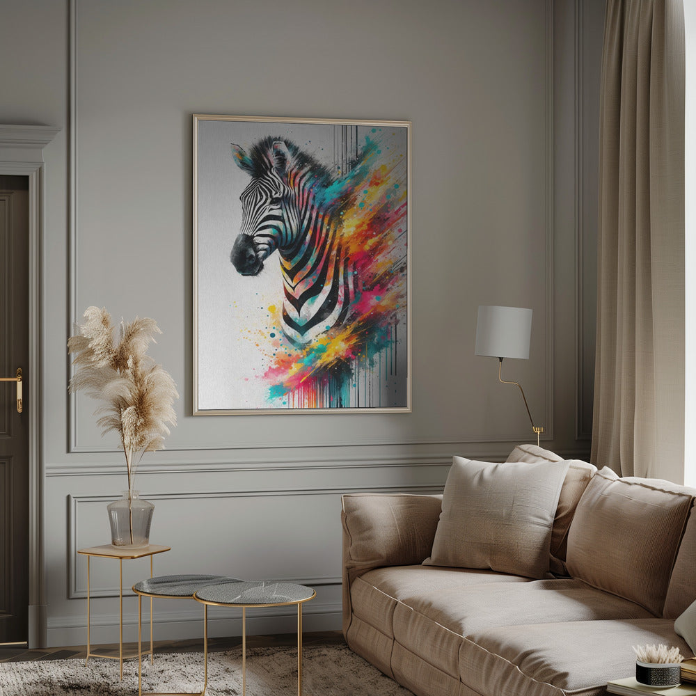 Wall art Colorful Zebra