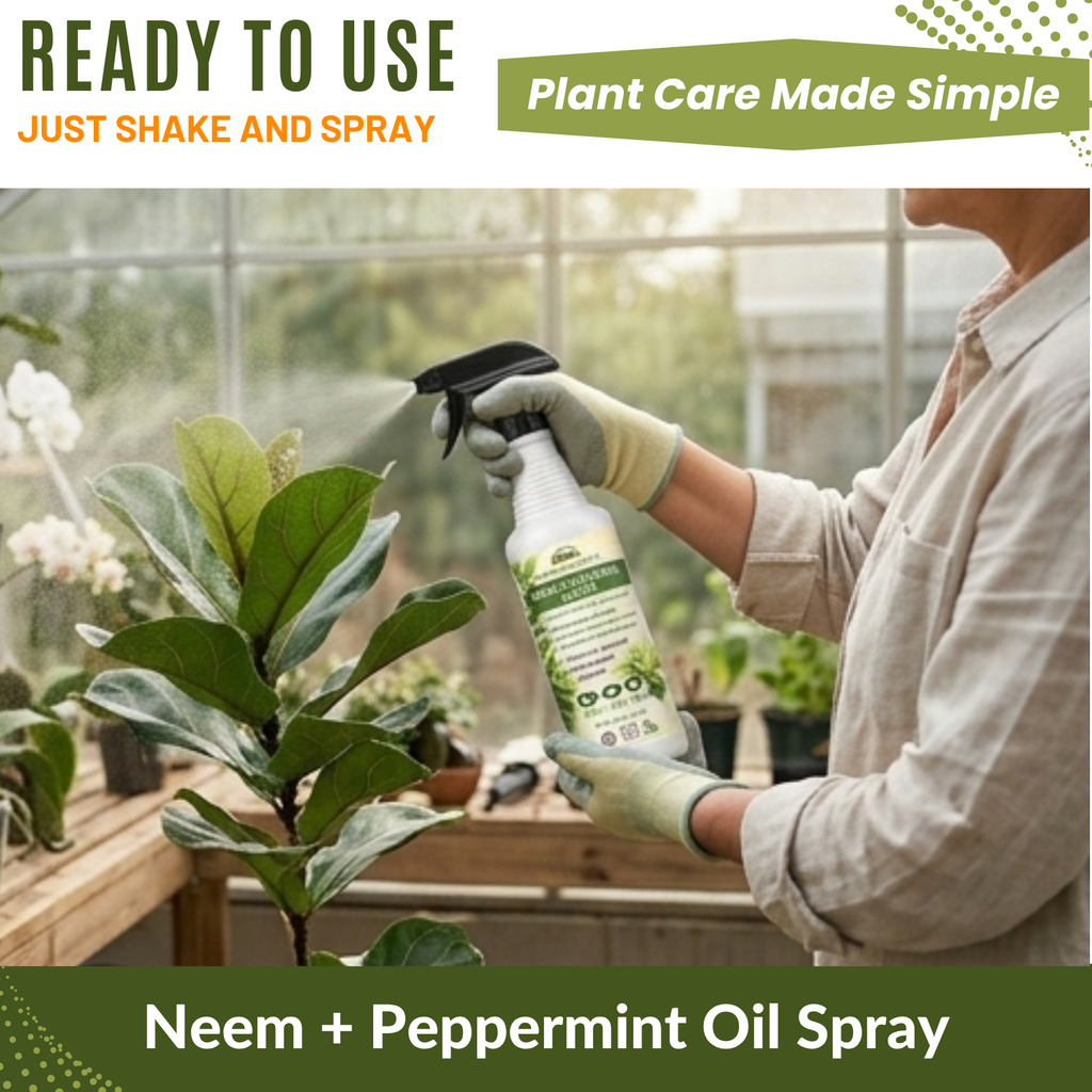 Neem & Peppermint Plant Spray for Garden, Vegetables & Indoor Plants – Botanical Leaf Care Mist, Supports Clean Healthy Leaves, Ready-to-Use Garden Spray for Fruits, Herbs & Houseplants