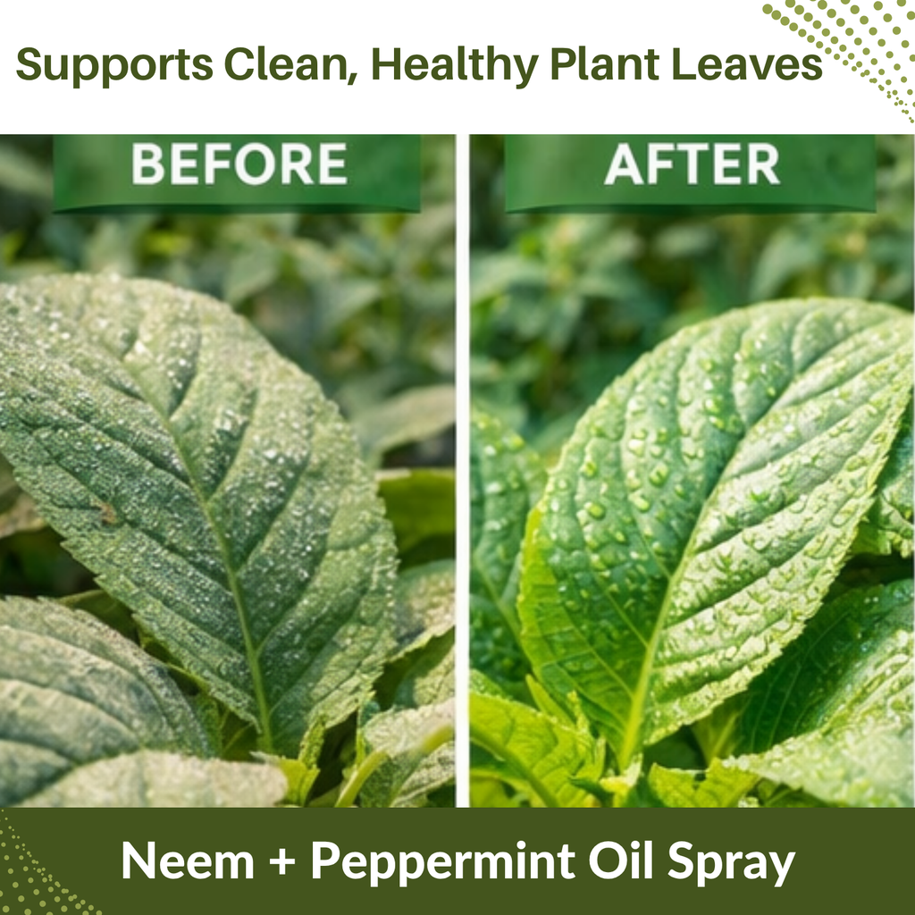 Neem & Peppermint Plant Spray for Garden, Vegetables & Indoor Plants – Botanical Leaf Care Mist, Supports Clean Healthy Leaves, Ready-to-Use Garden Spray for Fruits, Herbs & Houseplants