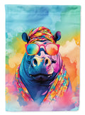 Hippie Animal Hippopotamus Garden Flag