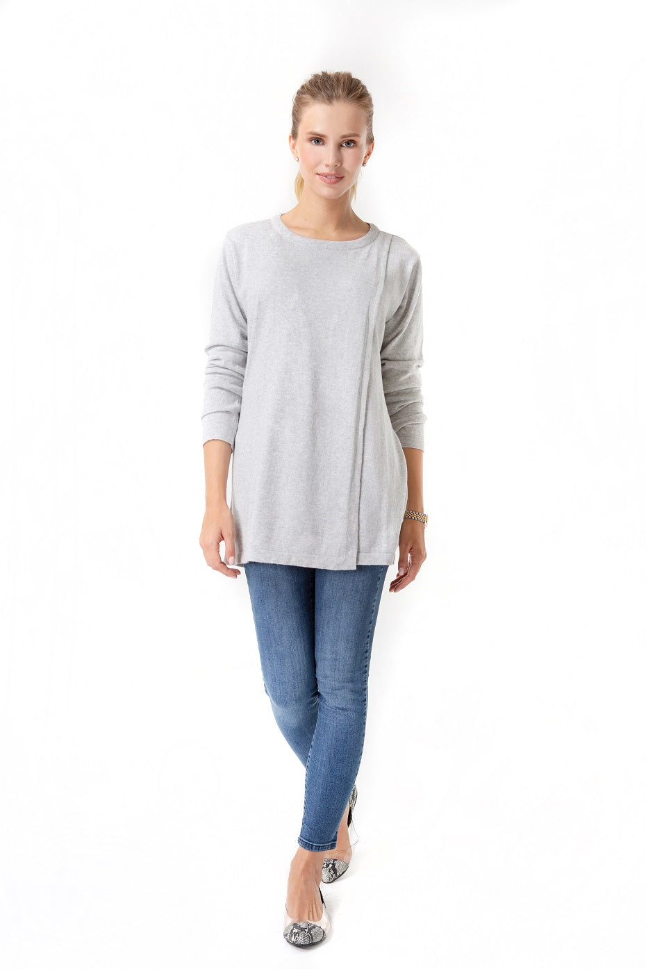 Casual Elegance Long Sleeve Maternity/Nursing Knit Top
