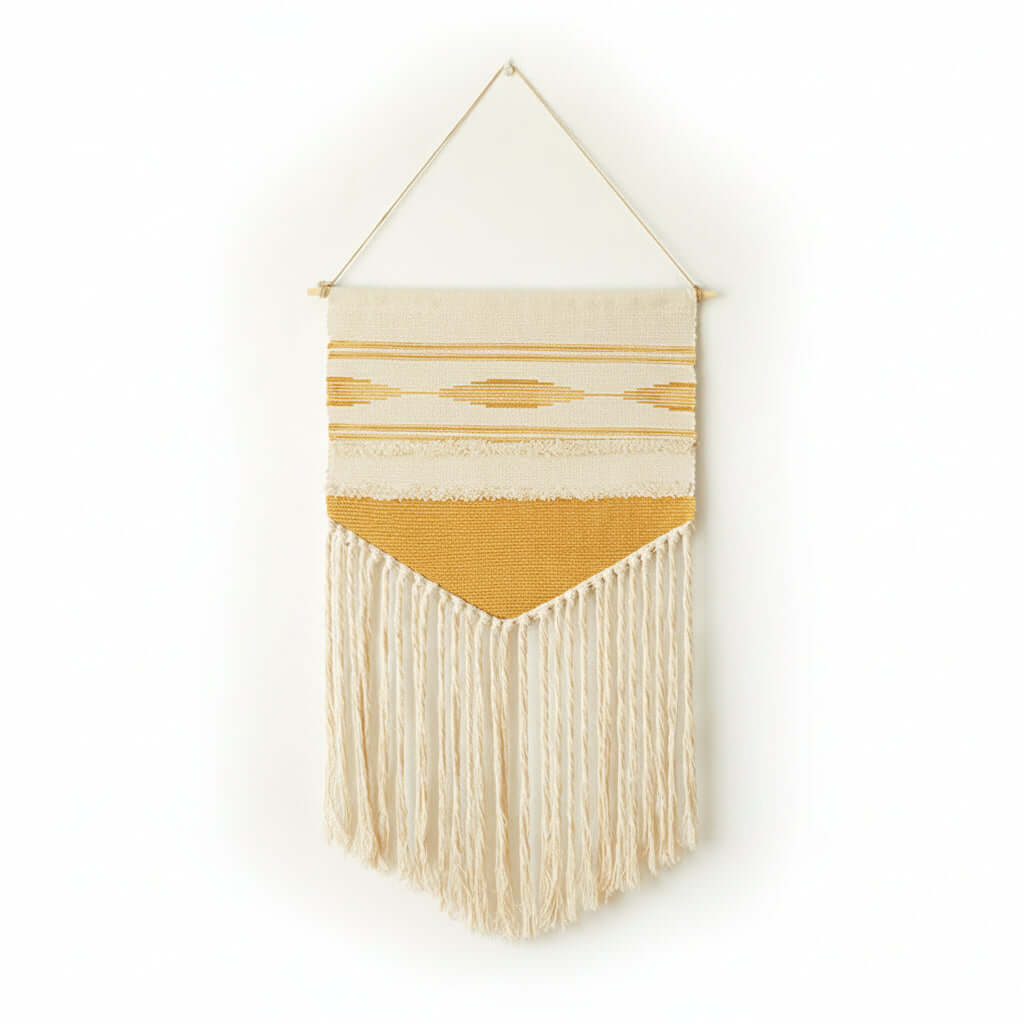 Tufted Tassel Wall Hanging – Boho Hand-Woven Tapestry Decor