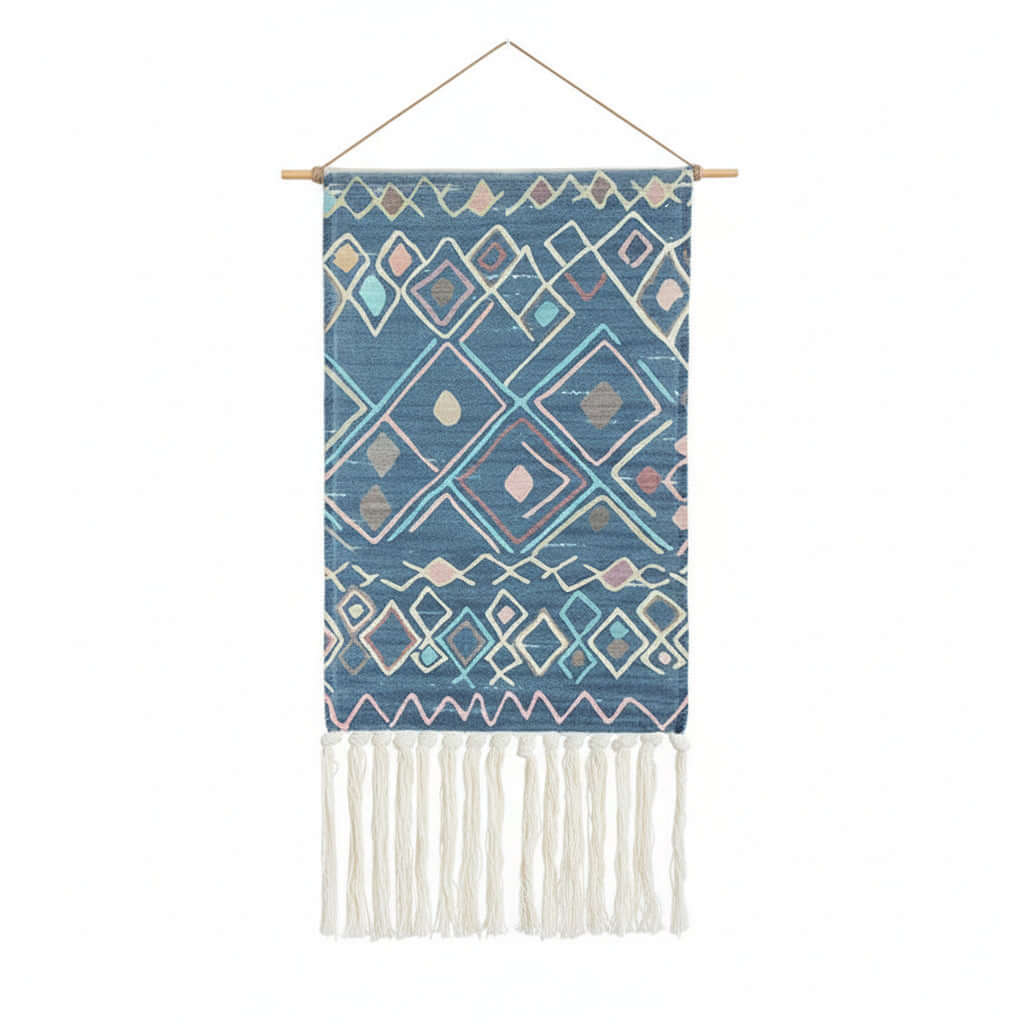Tufted Tassel Wall Hanging – Boho Hand-Woven Tapestry Decor