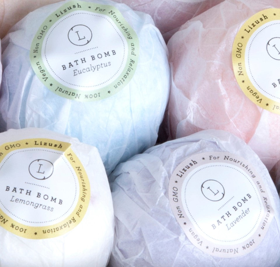 Natural Bath Bomb Gift Box – 12 Handmade Bath Bombs