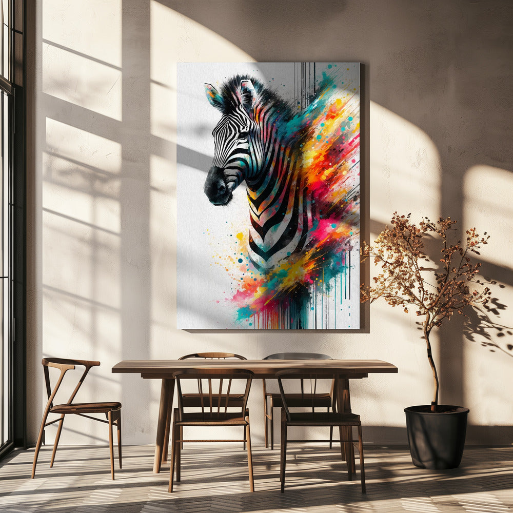 Wall art Colorful Zebra