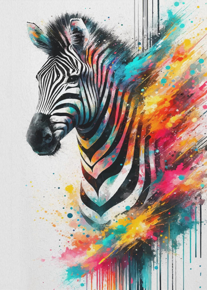 Wall art Colorful Zebra